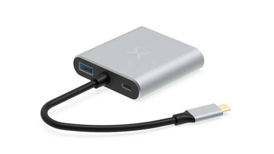 Kabel adapter USB Hub Krux USB =>HDMI srebrno-czarny 0,15m