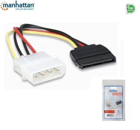 Kabel adapter zasilania Manhattan SATA-415 Molex/SATA 4/15, 0,16m ICOC