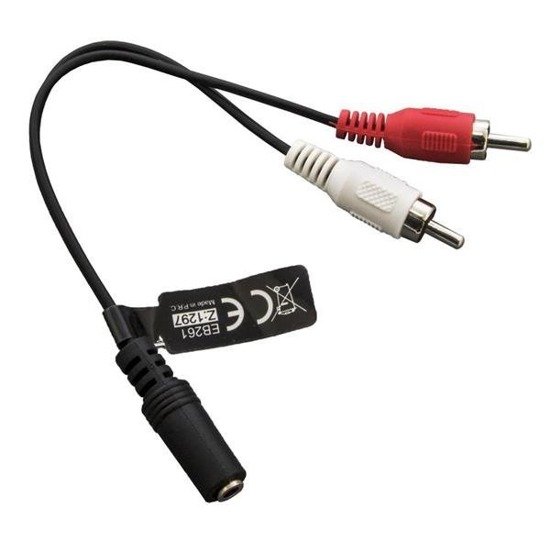 Kabel audio Esperanza EB261 mini jack - 2xRCA 0,2m, czarny