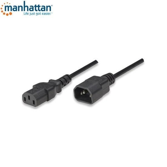 Kabel przedłużający kabla zasilania Manhattan C14 na C13 M/F 1,8m, czarny
