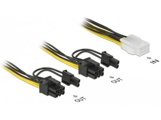 Kabel rozdzielacz zasilania Delock PCI Express 6-pin (F) - 2x PCI Express 8-pin (M) 0,15m