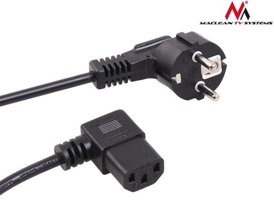 Kabel zasilający kątowy Maclean MCTV-803 3 pin 3m wtyk EU