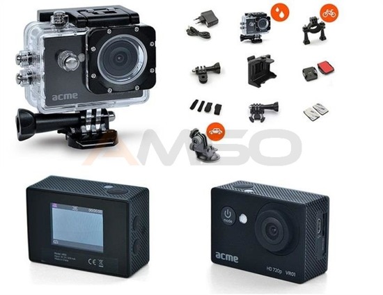 Kamera sportowa ACME VR01 HD 720p + akcesoria