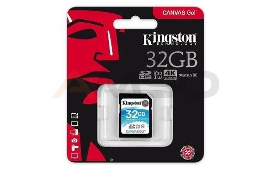 Karta pamięci Kingston SDHC Canvas Go 32GB UHS-I U3 V30