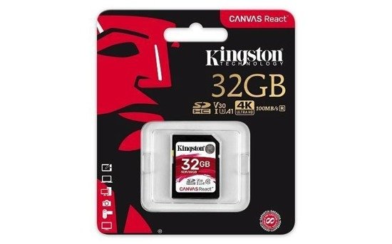 Karta pamięci Kingston SDHC Canvas React 32GB Class 10 UHS-I U3