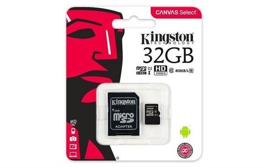 Karta pamięci Kingston microSDHC Canvas Select 32GB UHS-I Class 10 + adapter