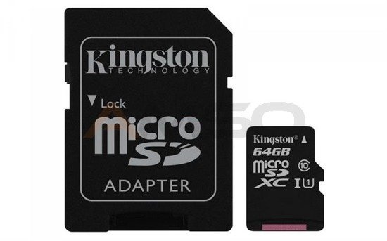 Karta pamięci Kingston microSDXC 64GB + adapter, Gen2 class 10 UHS-I