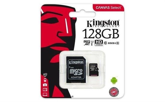 Karta pamięci Kingston microSDXC Canvas Select 128GB UHS-I Class 10 + adapter