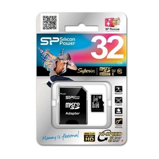 Karta pamięci MicroSDHC Silicon Power Superior UHS-3 32GB + adapter