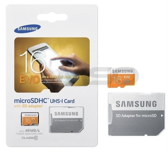 Karta pamięci SAMSUNG EVO microSDHC 16GB Class10 UHS-I + Adapter SD
