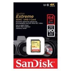 Karta pamięci SDXC SanDisk Extreme 64GB 90MB/s Class 10 UHS-I U3