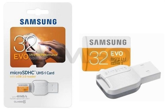 Karta pamięci Samsung 32GB microSDHC Class 10 MB-MP32DC/EU + Czytnik USB