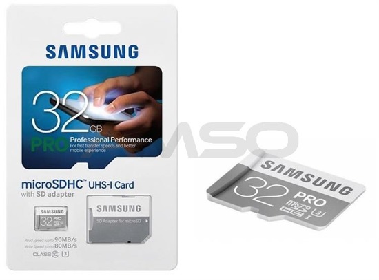 Karta pamięci Samsung PRO+ microSDHC 32GB Class 10 U3 (90/80 MB/s) + Adapter SD