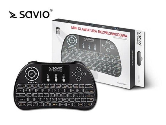 Klawiatura bezprzewodowa Savio KW-01 do TV Box, Smart TV, PS3, XBOX360, PC