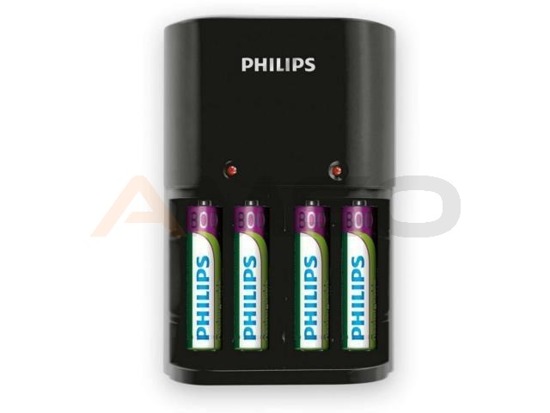 Ładowarka akumulatorków Philips 4 sloty AA/AAA + 4x AAA 800mAh