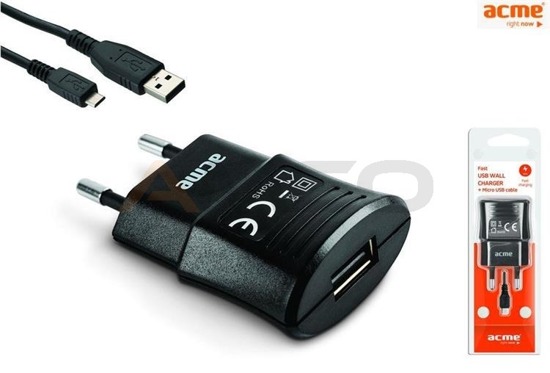 Ładowarka sieciowa Acme CH14 Fast USB z kablem MicroUSB