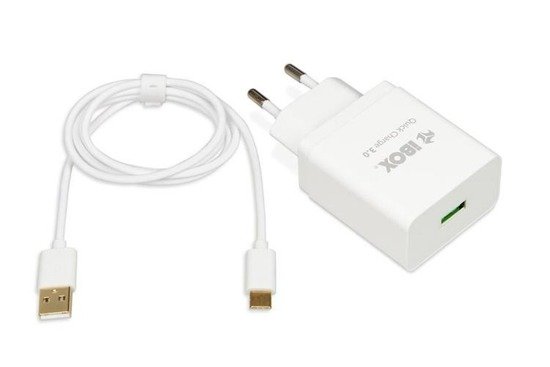 Ładowarka sieciowa iBOX QC-1 Quick charge, kabel USB type-C
