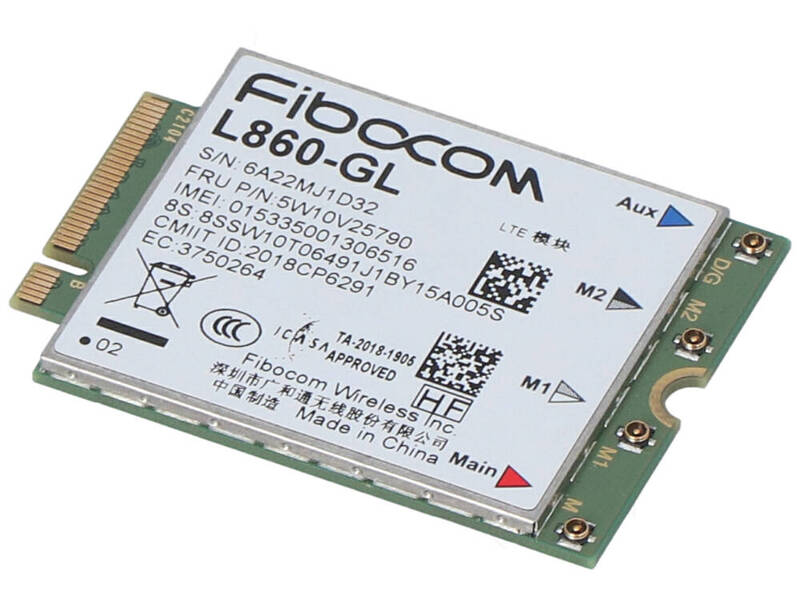 Lenovo Moduł ThinStation Fibocom L860-GL XMM7560 CAT16 4G PCIE M.2 3042 WWAN 