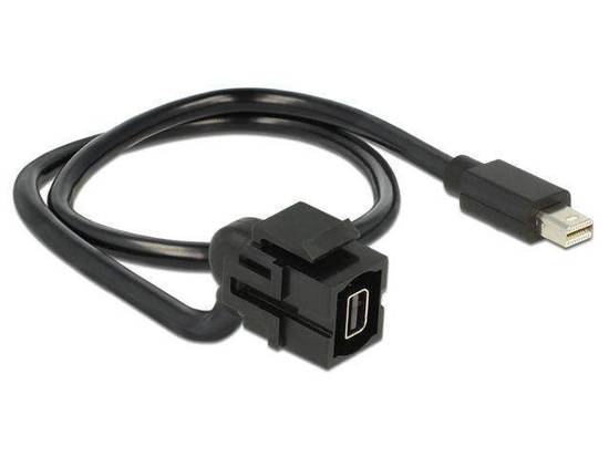 Moduł Keystone Delock gniazdo mini DisplayPort(F) -> mini DisplayPort(M) na kablu 110" 50cm