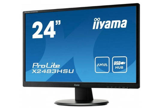 Monitor IIYAMA X2483HSU 24" AMVA 1920x1080 D-SUB DVI HDMI Czarny Klasa A