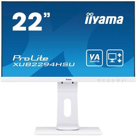 Monitor IIYAMA XUB2294HSU-W1 (21,5"; VA; FullHD 1920x1080; DisplayPort, HDMI, VGA; kolor biały)