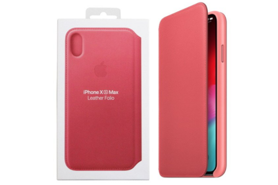 Nowe Skórzane Etui iPhone XS Max Leather Folio Peony Pink