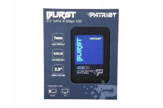 Nowy Dysk SSD Patriot Burst 480GB SATA III 2,5" (560/540MB/s) 7mm TLC
