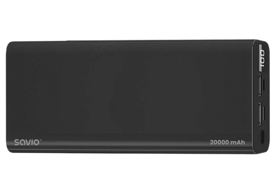 Nowy Powerbank SAVIO BA-05 20000 mAh USB Typ-C QC Czarny