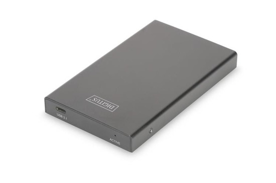 Obudowa Digitus USB 3.1 Typ C (Gen.2) na dysk SSD/HDD 2.5" SATA III, 9.5/7.0mm, alu.