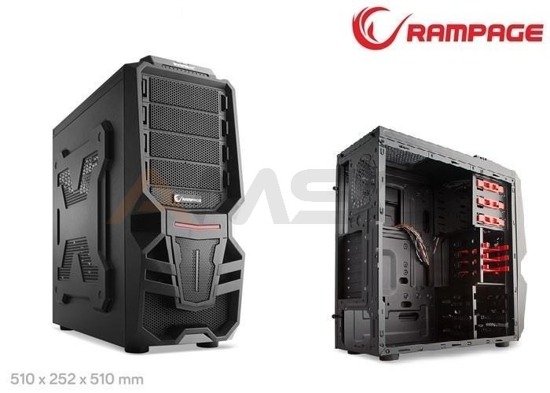 Obudowa Rampage Midi Tower 72 ATX/mATX/mITX USB 3.0 Black Gaming