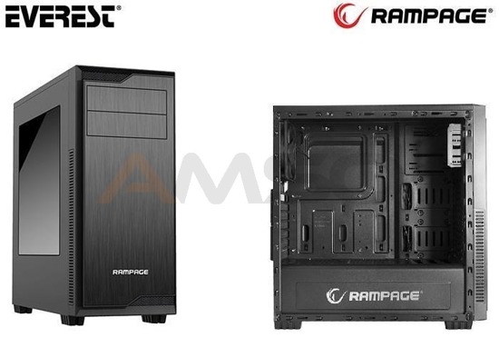 Obudowa Rampage Midi Tower Razor ATX/mATX/mITX 2xUSB 3.0 Black Gaming Okno