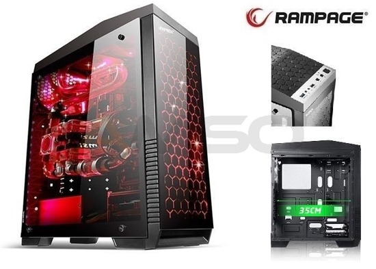 Obudowa Rampage PHANTOM ATX / mATX / mITX 2xFan LED USB 3.0 Okno Gaming