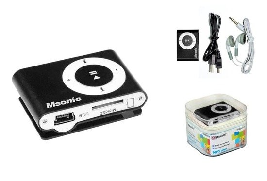 Odtwarzacz MP3 Msonic MM3610K czytnik kart, aluminiowa obudowa, czarny