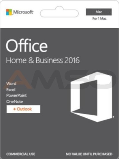 Oprogramowanie Office Home and Business 2016 Polish Medialess for Mac P2