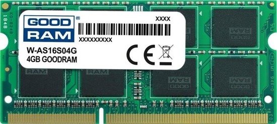 Pamięć DDR3 GOODRAM SODIMM 4GB 1600MHz  ded. do ASUS (W-AS16S04G)