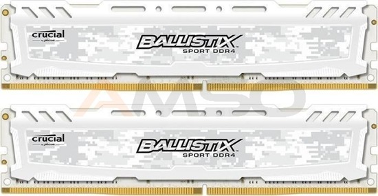 Pamięć DDR4 Crucial Ballistix Sport LT 32GB (2x16GB) 2400MHz CL16 1,2V White