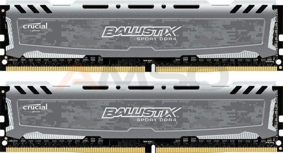 Pamięć DDR4 Crucial Ballistix Sport LT 32GB (2x16GB) 2400MHz CL16 DRx8 1,2V Grey