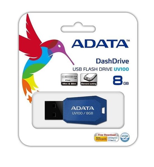 Pendrive ADATA UV100 8GB USB 2.0 blue