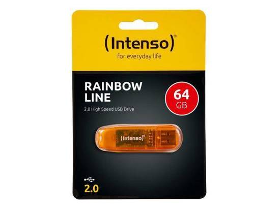Pendrive Intenso 64GB Rainbow Line USB 2.0 Orange