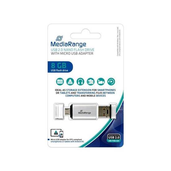 Pendrive MediaRange MR930 8GB USB 2.0 + MicroUSB