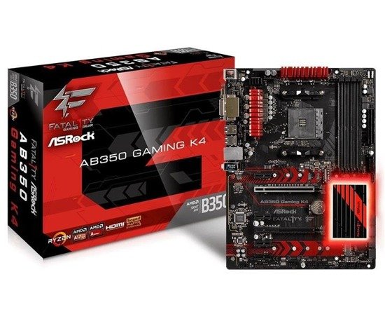 Płyta ASRock Fatal1ty AB350 Gaming K4 /AMD B350/DDR4/SATA3/M.2/USB3.0/PCIe3.0/AM4/ATX