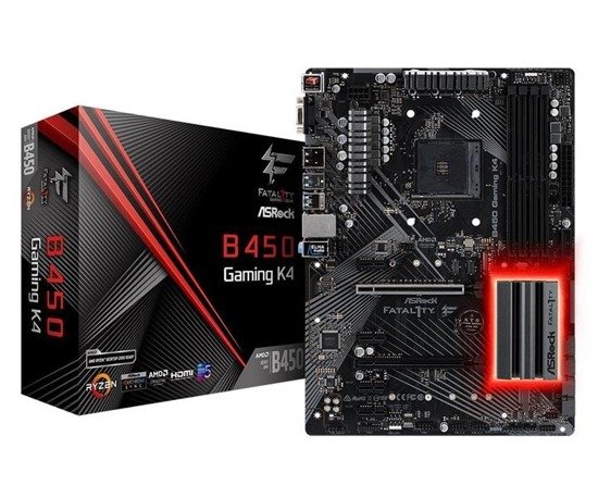Płyta ASRock Fatal1ty B450 Gaming K4 /AMD B450/DDR4/SATA3/M.2/USB3.0/PCIe3.0/AM4/ATX
