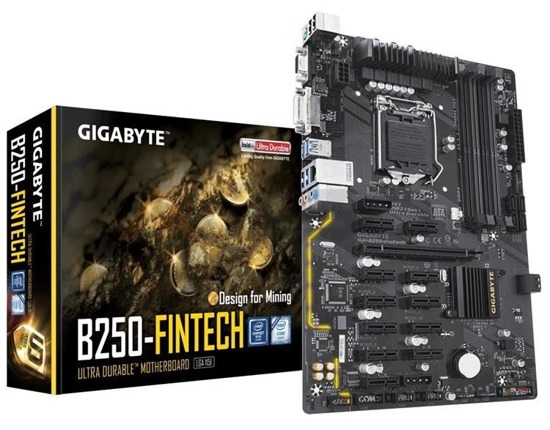 Płyta Gigabyte GA-B250-FinTech /B250/DDR4/SATA3/USB3.0/PCIe3.0/s.1151/mATX