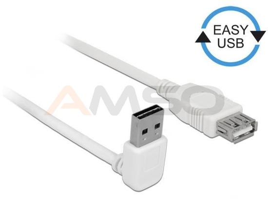 Przedłużacz USB 2.0 Delock A(M) - A(F) 1m biały kątowy góra/dół Easy-USB