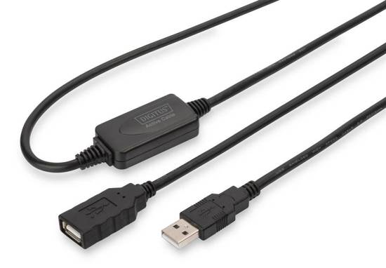 Przedłużacz USB 2.0A /M - USB A/Ż Digitus DA-73100-1 10m  czarny
