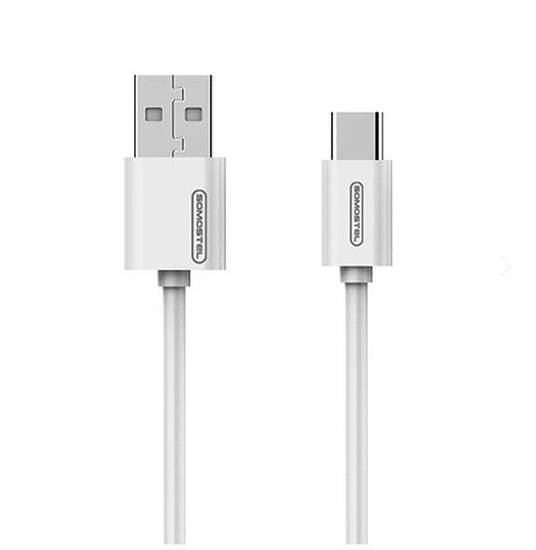 SOMOSTEL KABEL USB TYP-C 3A SOMOSTEL BIAŁY 3100MAH QUICK CHARGER 1.2M POWERLINE SMS-BP02 WHITE