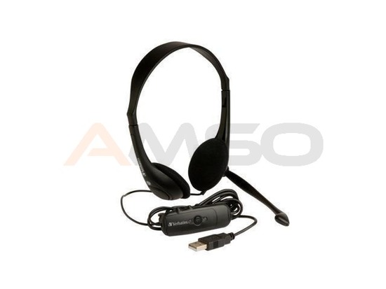 Słuchawki Verbatim multimedia + mikrofon czarne