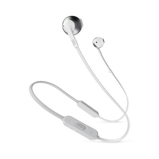 Słuchawki bezprzewodowe JBL T205BT Srebrne (kolor srebrny)