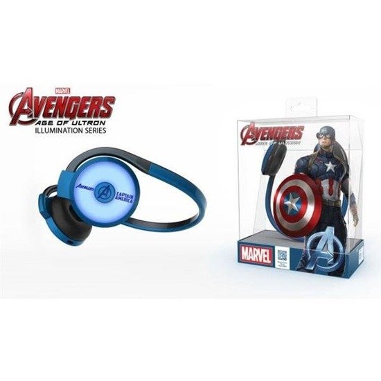 Słuchawki bezprzewodowe z mikrofonem E-Blue Avengers Captain America EBT932BL czarno - niebieskie