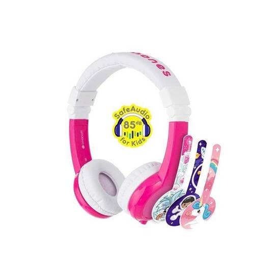 Słuchawki z mikrofonem BuddyPhones Explore Pink dla dzieci 85dB